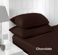 Thumbnail for Accessorize 250TC Fitted Sheet Set Chocolate - Single