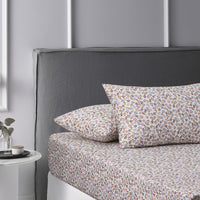 Thumbnail for Accessorize Lisa Ochre Washed Cotton Printed Fitted Sheet Set King