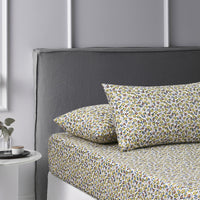 Thumbnail for Accessorize Lisa Teal Washed Cotton Printed Fitted Sheet Set King Single