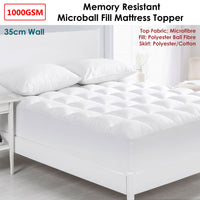 Thumbnail for Cloudland 1000GSM Memory Resistant Microball Fill Mattress Topper Super King