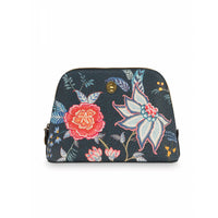 Thumbnail for PIP Studio Flower Festival Dark Blue Medium Triangle Cosmetic Bag