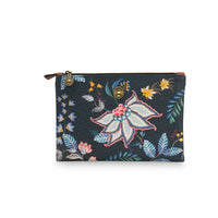 Thumbnail for PIP Studio Flower Festival Dark Blue Medium Cosmetic Flat Pouch