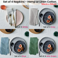 Thumbnail for Vintage Design Homewares Set of 4 French Linen Napkins Mist