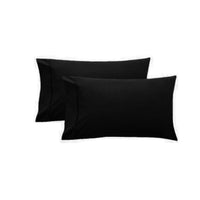 Thumbnail for Pair of Pure Cotton 250TC Standard Pillowcases Black