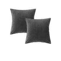 Thumbnail for Vintage Design Homewares Pair of Cotton Velvet European Pillowcases Storm Grey