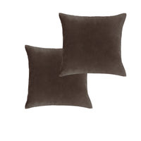 Thumbnail for Vintage Design Homewares Pair of Cotton Velvet European Pillowcases Chocolate