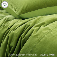 Thumbnail for Accessorize Pair of Cotton Velvet European Pillowcases Mossy Road