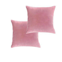 Thumbnail for Vintage Design Homewares Pair of Cotton Velvet European Pillowcases Smokey Rose