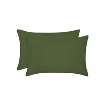 Thumbnail for Vintage Design Homewares Pair of Olive French Linen Standard Pillowcases 48 x 73cm