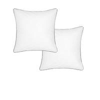 Thumbnail for Accessorize Pair of White/Black Piped Hotel Deluxe Cotton European Pillowcases