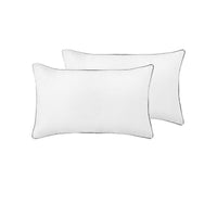 Thumbnail for Accessorize Pair of White/Black Piped Hotel Deluxe Cotton Standard Pillowcases