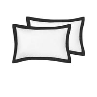 Thumbnail for Accessorize Pair of White/Black Tailored Hotel Deluxe Cotton Standard Pillowcases