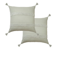 Thumbnail for Accessorize Pair of Indra Cotton Tassel European Pillowcases - Grey