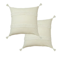 Thumbnail for Accessorize Pair of Indra Cotton Tassel European Pillowcases - Off White