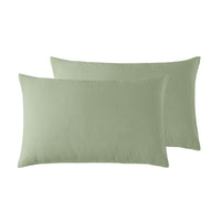 Thumbnail for Vintage Design Homewares Pair of 100% Linen Standard Pillowcases Sage