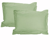 Thumbnail for Accessorize 325TC Pair of Stripe Jumbo / Queen Pillowcases Green
