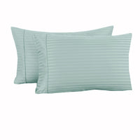 Thumbnail for Accessorize 325TC Pair of Cuffed Standard Pillowcases Blue