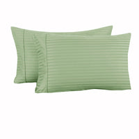Thumbnail for Accessorize 325TC Pair of Cuffed Standard Pillowcases Green