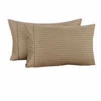 Thumbnail for Accessorize 325TC Pair of Cuffed Standard Pillowcases Mocha