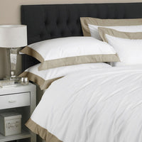 Thumbnail for 500TC Egyptian Cotton Linen Flange Quilt Cover Set Queen