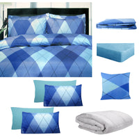 Thumbnail for Big Sleep 8 Pce Bed in a Bag Set Argyles Blue King