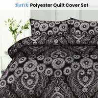 Thumbnail for Big Sleep Batik Black Quilt Cover Set Double