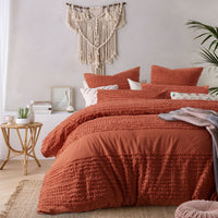 Thumbnail for Vintage Design Homewares Betty Tobacco Quilt Cover Set Double