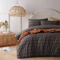 Thumbnail for Accessorize Botany Linen Cotton Quilt Cover Set - Queen