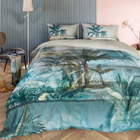 Thumbnail for Bedding House Canopy Blue Green Cotton Sateen Quilt Cover Set Queen