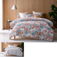 Thumbnail for Accessorize Amara Washed Cotton Printed Reversible Quilt Cover Set King