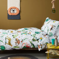 Thumbnail for Bedding House Crazy Jungle Multi Cotton Quilt Cover Set Single