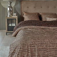 Thumbnail for Riviera Maison Croco Brown Cotton Quilt Cover Set Queen