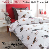 Thumbnail for Bedding House Cute Cats Cotton Quilt Cover Set Single