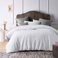 Thumbnail for Accessorize Dotty Clip White Jacquard Quilt Cover Set Queen