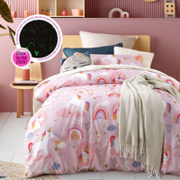 Thumbnail for Happy Kids Dream Big Glow in the Dark Quilt Cover Set Double