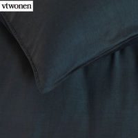 Thumbnail for VTWonen Earth Dark Blue Quilt Cover Set Queen