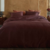 Thumbnail for VTWonen Earth Dark Red Quilt Cover Set Queen