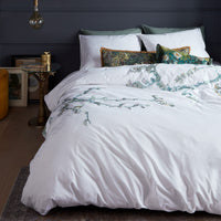 Thumbnail for Bedding House Van Gogh Embroidered Blossom White Cotton Sateen Quilt Cover Set King