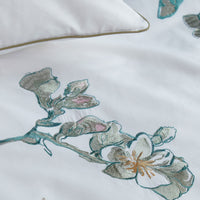Thumbnail for Bedding House Van Gogh Embroidered Blossom White Cotton Sateen Quilt Cover Set Queen