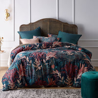 Thumbnail for Vintage Design Homewares Etheridge Printed Velvet Quilt Cover Set King
