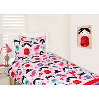 Thumbnail for Happy Kids Glow in the Dark Quilt Cover Set China Doll Double