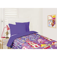 Thumbnail for Happy Kids Glow in the Dark Quilt Cover Set Funfair Blue Double