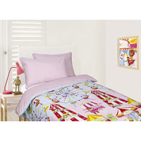 Thumbnail for Happy Kids Glow in the Dark Quilt Cover Set Funfair Pink Single
