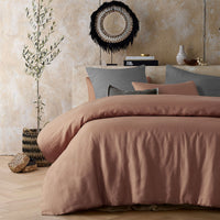 Thumbnail for Vintage Design Homewares Hazelnut 100% Hemp Quilt Cover Set Queen
