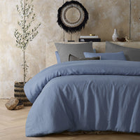 Thumbnail for Vintage Design Homewares Sky Blue 100% Hemp Quilt Cover Set King