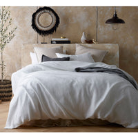 Thumbnail for Vintage Design Homewares White Hemp Quilt Cover Set Super King