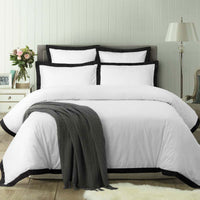 Thumbnail for Accessorize White/Black Tailored Hotel Deluxe Cotton Quilt Cover Set King