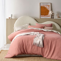 Thumbnail for Vintage Design Homewares Hugo Clay Cotton Gauze Quilt Cover Set King