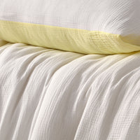Thumbnail for Vintage Design Homewares Hugo Reversible White Butter Cotton Gauze Quilt Cover Set Super King