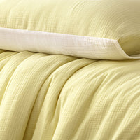 Thumbnail for Vintage Design Homewares Hugo Reversible White Butter Cotton Gauze Quilt Cover Set Super King
